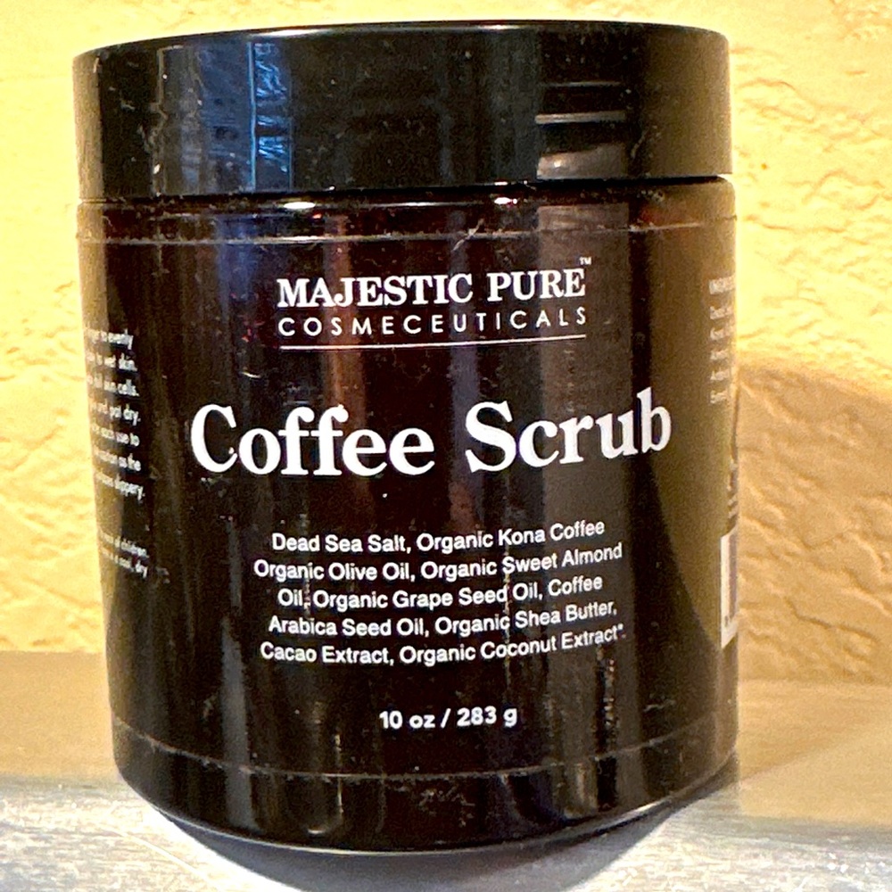 Majestic, pure coffee, body scrub 10 ounces new